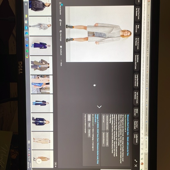 Zara lapel coat large patch pockets 100% wool felt grey knee length Sz M - Picture 10 of 12